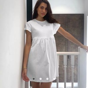 Mango White T-shirt Dress